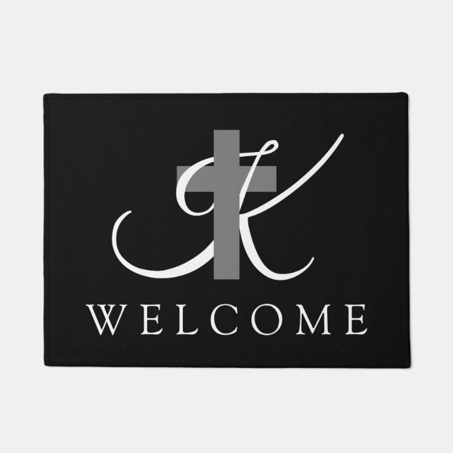 Tapete Cruz religiosa do monograma cristão elegante da fé (Frente)