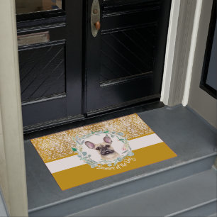 Tapete Cuidado com a floral do moinho francês Dog