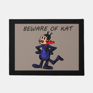 Tapete "Cuidado com a porta do Kat"