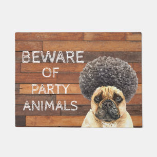 Tapete Cuidado com os animais de festa   Belo Buldogue Fr