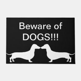 Tapete Cuidado Com Os Cachorros! B/W