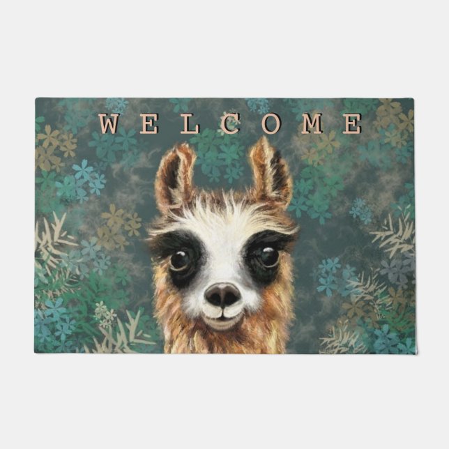 Tapete Curioso Baby Llama - Bem-vindo (Frente)