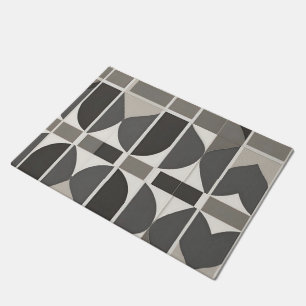 Tapete Curvas Geométricas Modernas em Cinzas e Branco