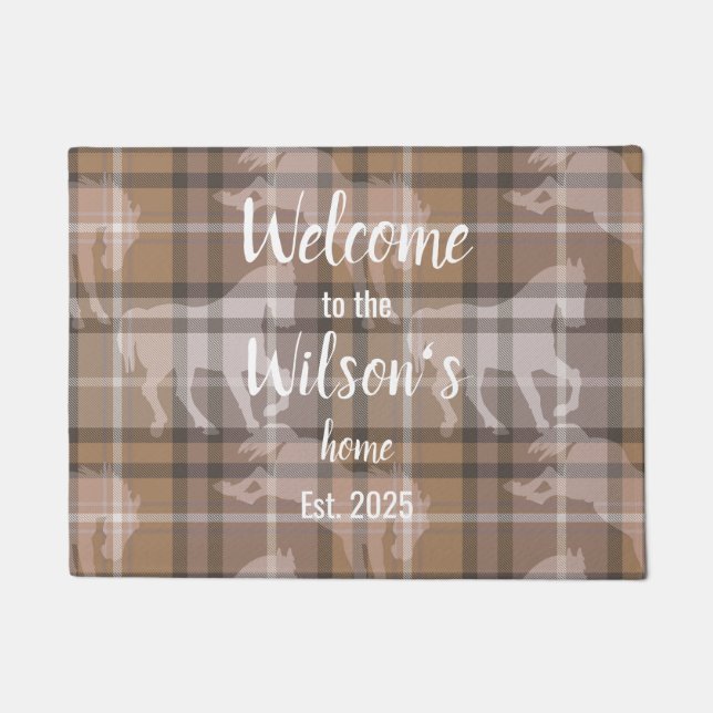 Tapete Custom Equestrian Tartan Family Welcome doormat (Frente)