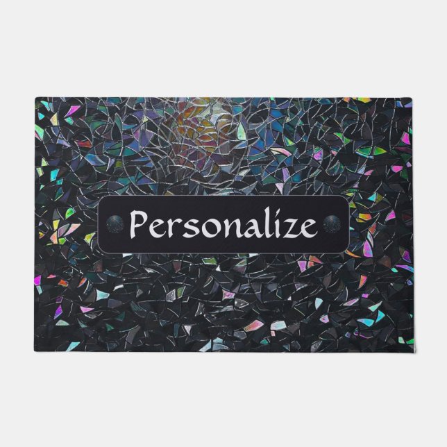 Tapete Custom Iridescent Abstract Stained Glass Pattern (Frente)