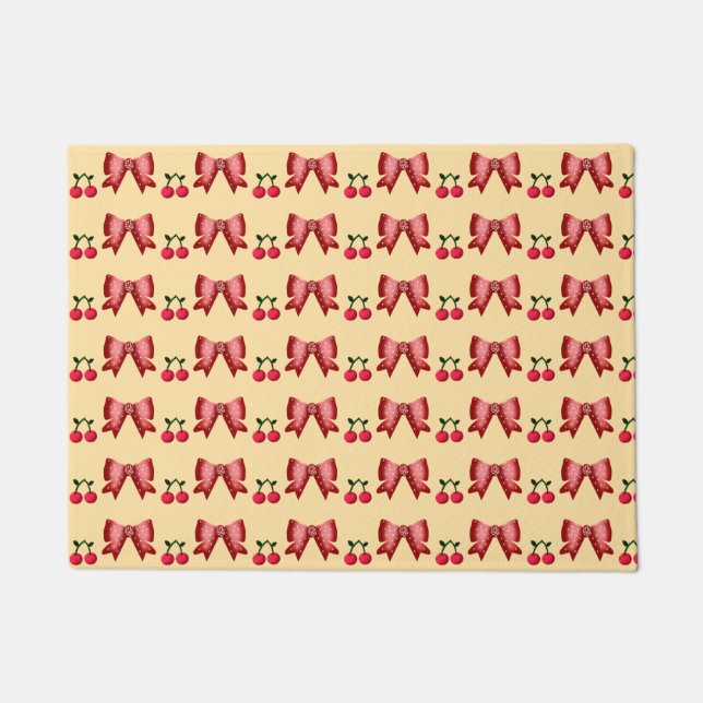 Tapete Cute Cherry Bow Seamless Pattern Pink Aesthetic Ka (Frente)