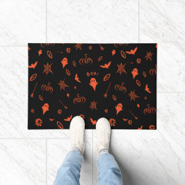 Tapete Cute Little Spooky Ghost Preto Laranja Halloween