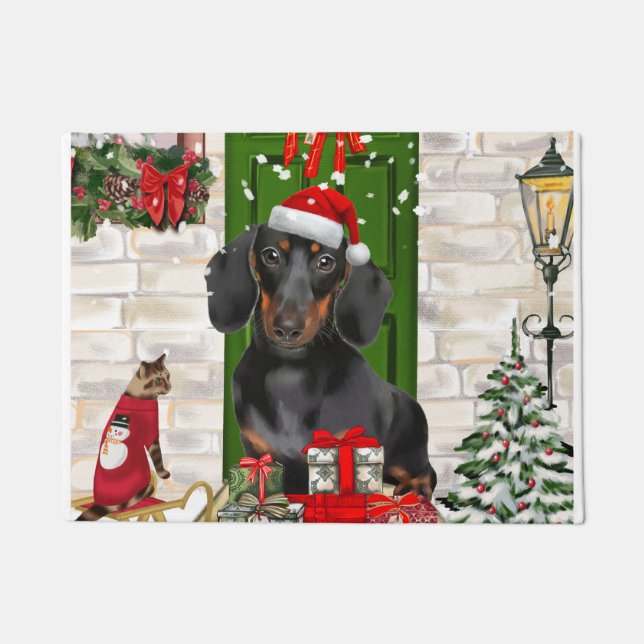 Tapete Dachshund Dog Christmas (Frente)