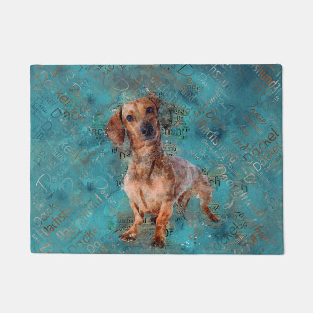 Tapete Dachshund dog Mixed Media Art (Frente)