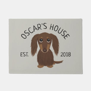 Tapete Dachshund Dog Personalizado de Chocolate de Cabelo