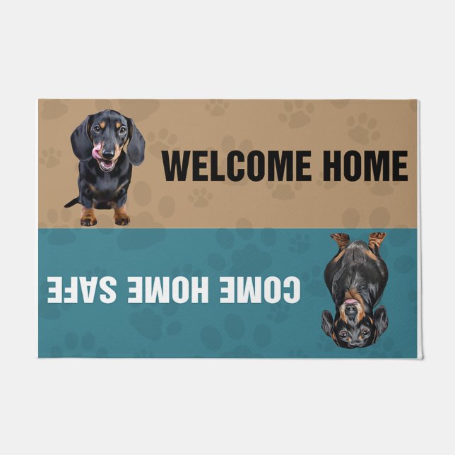 Tapete Dachshund Doormat/ Personalized Welcome Door Mat (Frente)