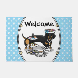 Tapete Dachshund (preto e bronzeado) - Cão Engraçado