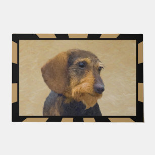 Tapete Dachshund (Wirehaired): Pintura original de cães