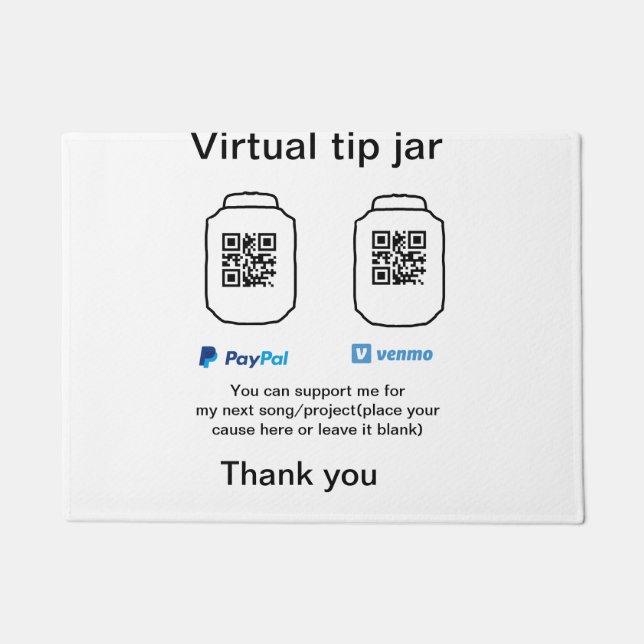 Tapete Dádiva virtual jar q r código doação de moeda PayP (Frente)