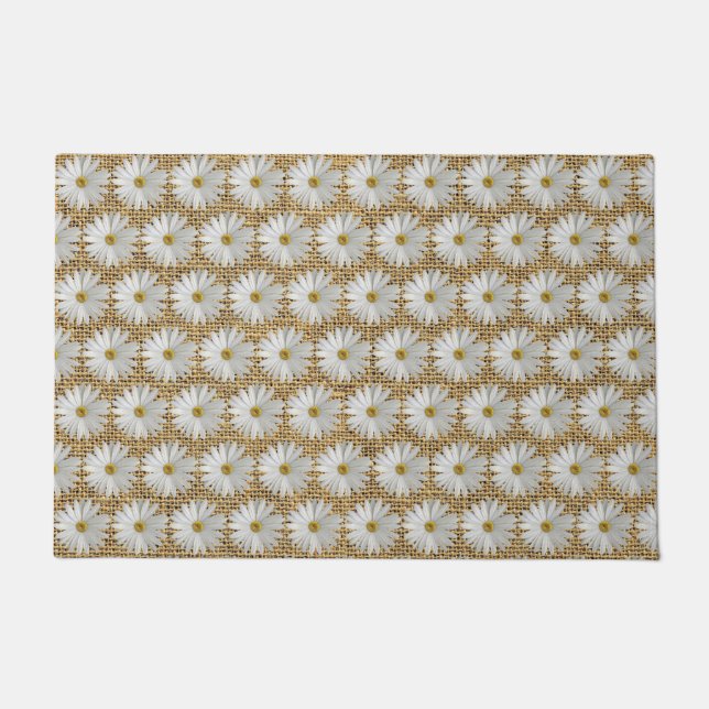 Tapete Daisy Flowers Burlap (Frente)