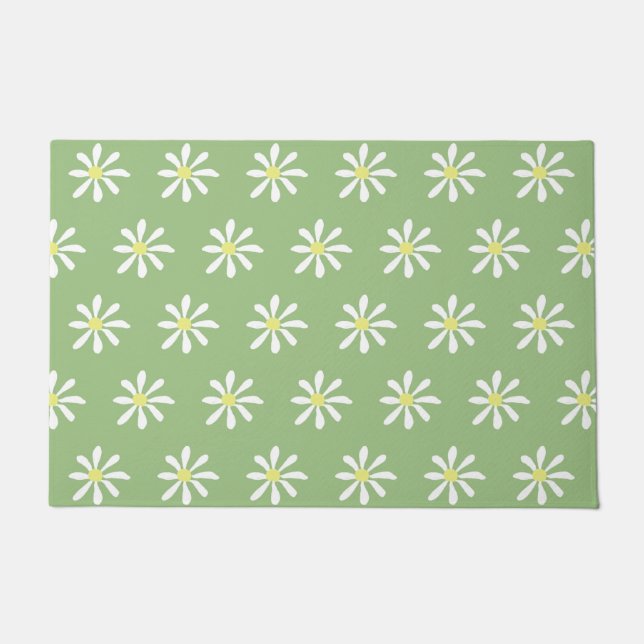 Tapete Daîy Daisy Door Mat (Sage Green & White) (Frente)