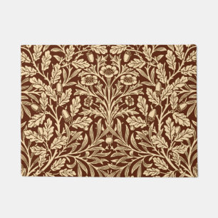 Tapete Damasco floral de Nouveau da arte, Brown escuro e