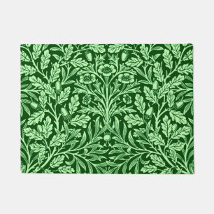 Tapete Damasco floral de Nouveau da arte, verde esmeralda