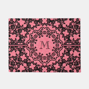 Tapete Damascos Rosa E Lace Floral Preto