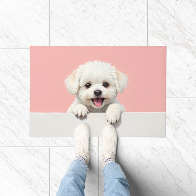 Tapete de Arte com Cachorro Bichon Frise (Interior)