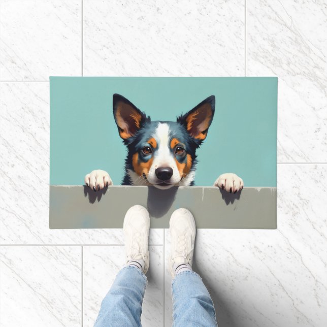 Tapete de Arte com Cachorro Blue Heeler (Interior)