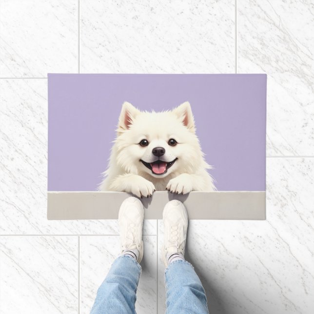 Tapete de Arte com Cachorro Esquimó Americano (Interior)