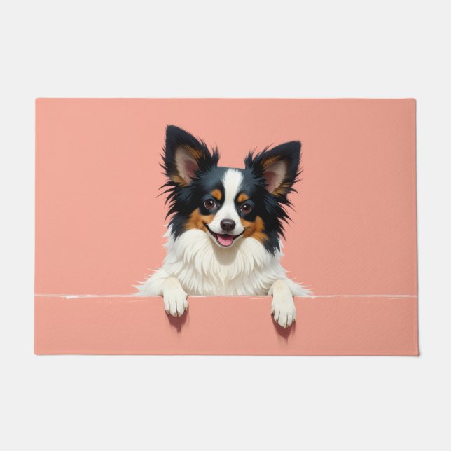 Tapete de Arte com Cachorro Papillon (Frente)