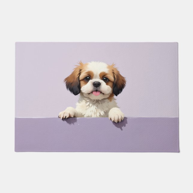 Tapete de Arte com Cachorro Shih Tzu (Frente)