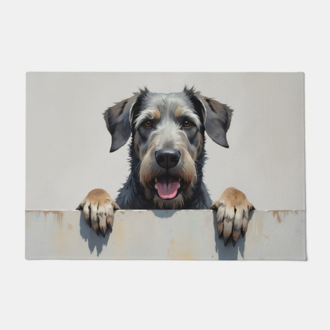 Tapete de Arte com Cachorro Wolfhound (Frente)