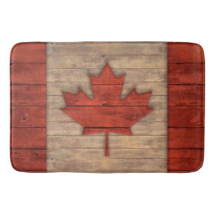 Tapete De Banheiro A bandeira do vintage de Canadá afligiu o design