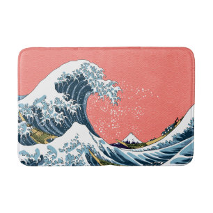 Tapete De Banheiro A grande onda fora da arte japonesa clássica de