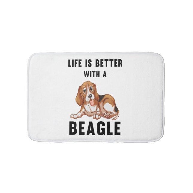 Tapete De Banheiro A vida é melhor com um beagle (frente)