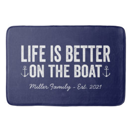 Tapete De Banheiro A vida é melhor no nome da família do barco | Mari