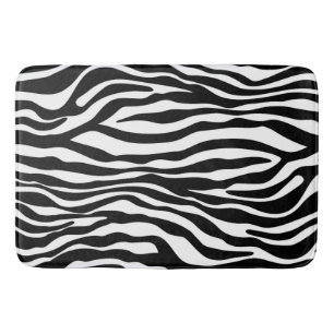 Tapete De Banheiro A zebra listra o preto & o branco do teste padrão
