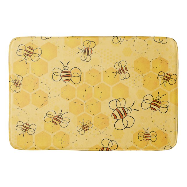 Tapete De Banheiro Abeja Zumbido Abelhas Mel Cute  (Frente)