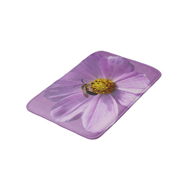 Tapete De Banheiro Abelha em flor roxa (Angulado)