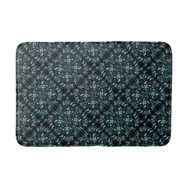 Tapete De Banheiro Abstract Aquatic Shaded Repeating Pattern Swirls (Frente)