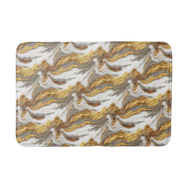 Tapete De Banheiro Abstract Gray Marble Texture with Flowing Gold (Frente)