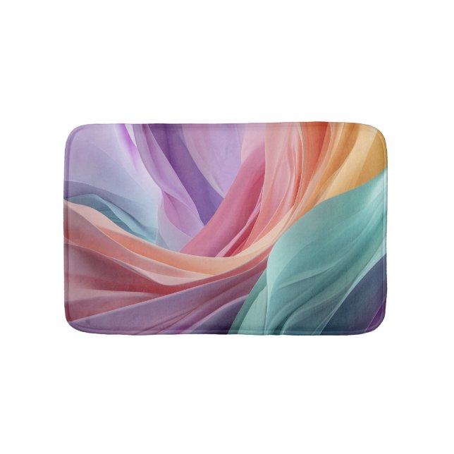 Tapete De Banheiro Abstract Pastel Fabric Waves  (frente)