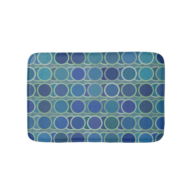 Tapete De Banheiro Abstract Shades of Blue Circle Pattern (frente)