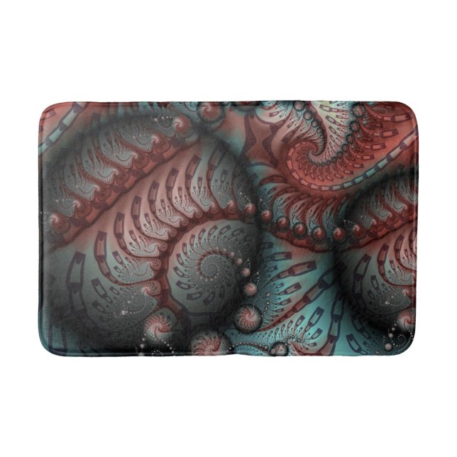 Tapete De Banheiro Abstract Vivid Fantasy Fractal Art Brown Blue (Frente)