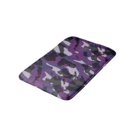 Tapete De Banheiro Abstrato Camuflado Roxo