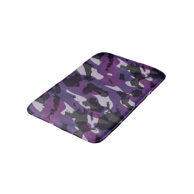 Tapete De Banheiro Abstrato Camuflado Roxo (Angulado)