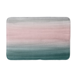 Tapete De Banheiro Abstrato de Aquarela de Cinza Tocante de Blush em