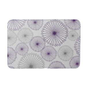 Tapete De Banheiro Abstrato de Círculo de Cinza e Roxo de Mod Retro