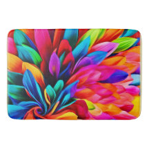Abstrato de Flor Arco-Íris Vibrante