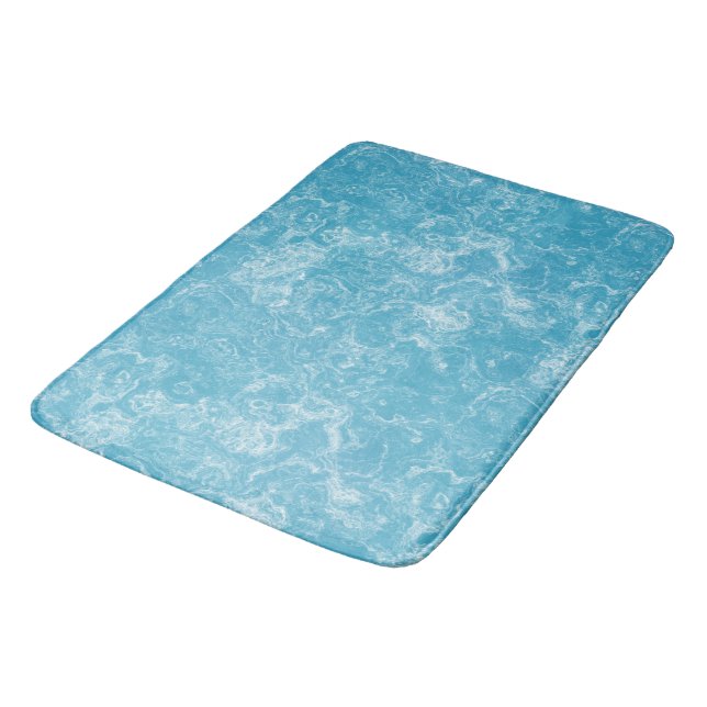 Tapete De Banheiro abstrato de mármore azul e branco (Angulado)