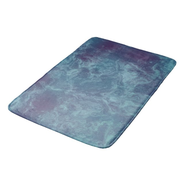 Tapete De Banheiro Abstrato de mármore azul e roxo (Angulado)