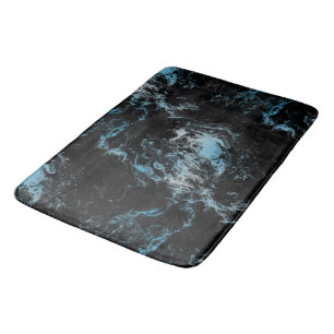 Tapete De Banheiro abstrato de mármore preto e azul