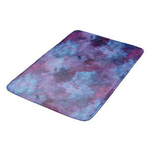 Tapete De Banheiro abstrato de mármore roxo e azul-turquesa